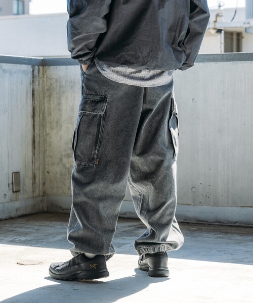 HINSON(ヒンソン)の「HINSON/ヒンソン 6POCKET PANTS/6ポケットデニムカーゴパンツ/ミリタリーパンツ(カーゴパンツ・メンズ・サックスブルー/ブラック/ネイビー・MEDIUM/LARGE/SMALL)」の10枚目の写真