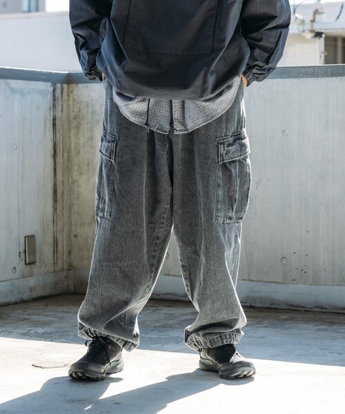 HINSON(ヒンソン)の「HINSON/ヒンソン 6POCKET PANTS/6ポケットデニムカーゴパンツ/ミリタリーパンツ(カーゴパンツ・メンズ・サックスブルー/ブラック/ネイビー・MEDIUM/LARGE/SMALL)」の7枚目の写真