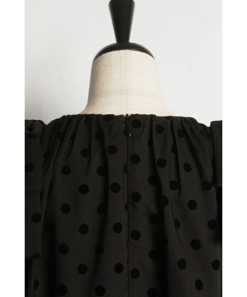 &. NOSTALGIA（アンドドットノスタルジア）の「【ZOZO限定】ショルダーリボンバルーンベスト（ベスト・レディース・ドット/ブラック・M）」の14枚目の写真