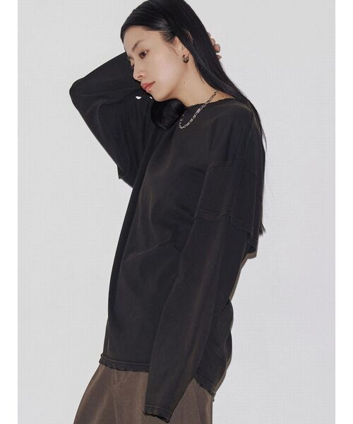 VEQUM（VEQUM）の「【VEQUM】LAYERED OVER LONG SLEEVE T SHIRT（Tシャツ/カットソー・レディース・ブラック/ネイビー/ブラウン・FREE）」の12枚目の写真