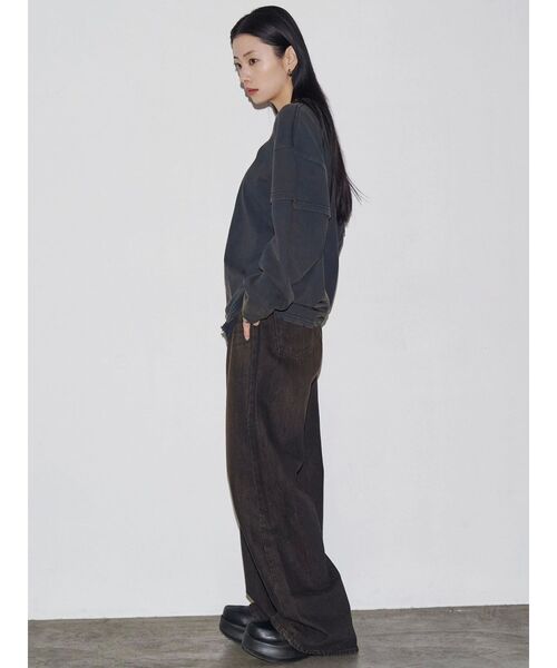 VEQUM（VEQUM）の「【VEQUM】LAYERED OVER LONG SLEEVE T SHIRT（Tシャツ/カットソー・レディース・ブラック/ネイビー/ブラウン・FREE）」の15枚目の写真