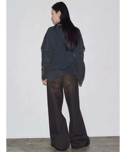 VEQUM（VEQUM）の「【VEQUM】LAYERED OVER LONG SLEEVE T SHIRT（Tシャツ/カットソー・レディース・ブラック/ネイビー/ブラウン・FREE）」の16枚目の写真