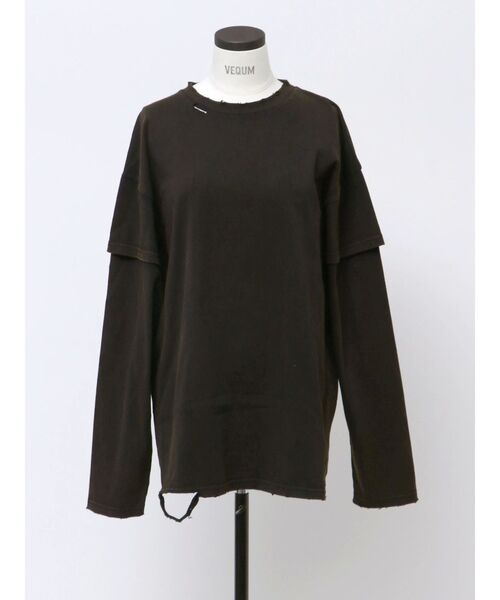 VEQUM（VEQUM）の「【VEQUM】LAYERED OVER LONG SLEEVE T SHIRT（Tシャツ/カットソー・レディース・ブラック/ネイビー/ブラウン・FREE）」の20枚目の写真