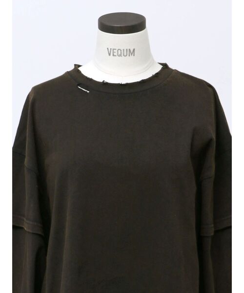 VEQUM（VEQUM）の「【VEQUM】LAYERED OVER LONG SLEEVE T SHIRT（Tシャツ/カットソー・レディース・ブラック/ネイビー/ブラウン・FREE）」の9枚目の写真