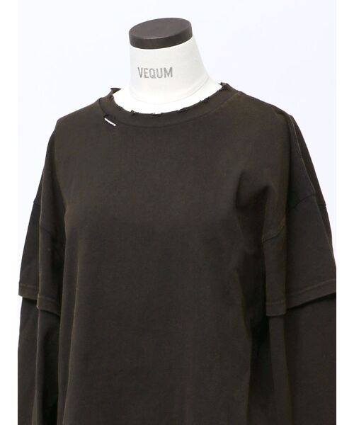 VEQUM（VEQUM）の「【VEQUM】LAYERED OVER LONG SLEEVE T SHIRT（Tシャツ/カットソー・レディース・ブラック/ネイビー/ブラウン・FREE）」の10枚目の写真