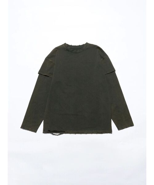 VEQUM（VEQUM）の「【VEQUM】LAYERED OVER LONG SLEEVE T SHIRT（Tシャツ/カットソー・レディース・ブラック/ネイビー/ブラウン・FREE）」の2枚目の写真