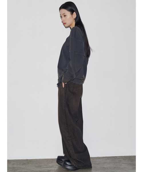 VEQUM（VEQUM）の「【VEQUM】LAYERED OVER LONG SLEEVE T SHIRT（Tシャツ/カットソー・レディース・ブラック/ネイビー/ブラウン・FREE）」の6枚目の写真