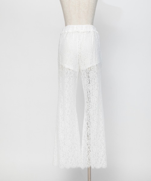 【新品未使用】WCJ レースフレアパンツ ブラック レースフレアパンツ（その他パンツ）｜WCJ（ダブルシージェイ）の