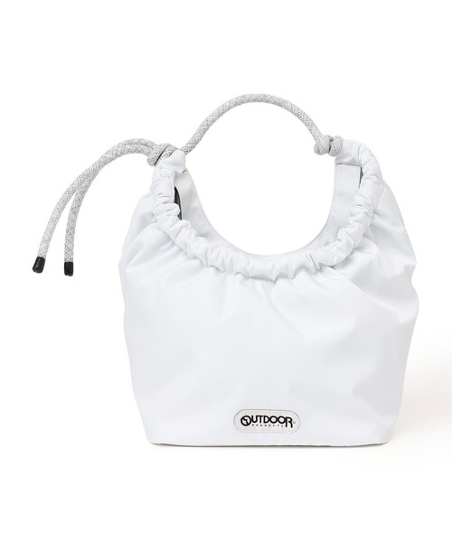 OUTDOOR PRODUCTS(アウトドアプロダクツ)の「OUTDOOR PRODUCTS: コード ギャザー トートバッグ(トートバッグ・レディース・ブラック/ホワイト・ONE SIZE)」の7枚目の写真