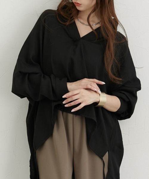 nissen(ニッセン)の「衿付スキッパーシャツ(シャツ/ブラウス・レディース・オフホワイト/ブラック/ピンク・M)」の22枚目の写真