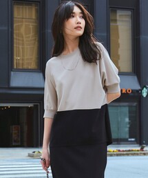 洗える】ストレッチジョーゼット アシンメトリー カットソー（Tシャツ