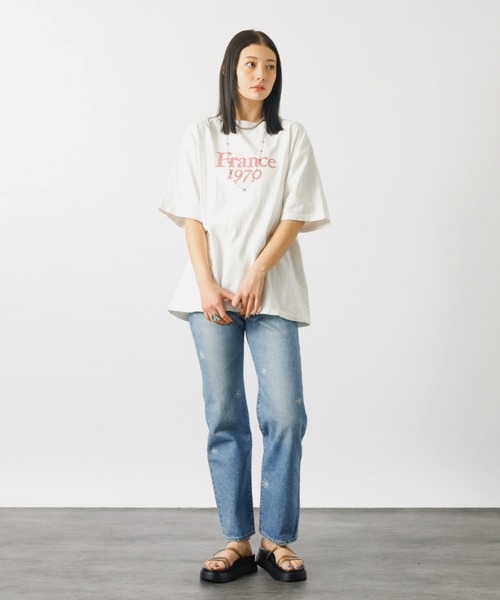 REMI RELIEF(レミレリーフ)の「【REMI RELIEF / レミレリーフ】ロゴTシャツ / SP加工14/天竺T(France1970)【WEB限定】(Tシャツ/カットソー・レディース・エンジ/サックスブルー/ブラック/オフホワイト・フリー)」の19枚目の写真