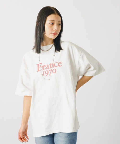 REMI RELIEF(レミレリーフ)の「【REMI RELIEF / レミレリーフ】ロゴTシャツ / SP加工14/天竺T(France1970)【WEB限定】(Tシャツ/カットソー・レディース・エンジ/サックスブルー/ブラック/オフホワイト・フリー)」の20枚目の写真