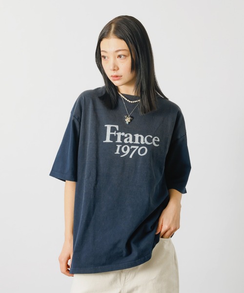 REMI RELIEF(レミレリーフ)の「【REMI RELIEF / レミレリーフ】ロゴTシャツ / SP加工14/天竺T(France1970)【WEB限定】(Tシャツ/カットソー・レディース・エンジ/サックスブルー/ブラック/オフホワイト・フリー)」の12枚目の写真