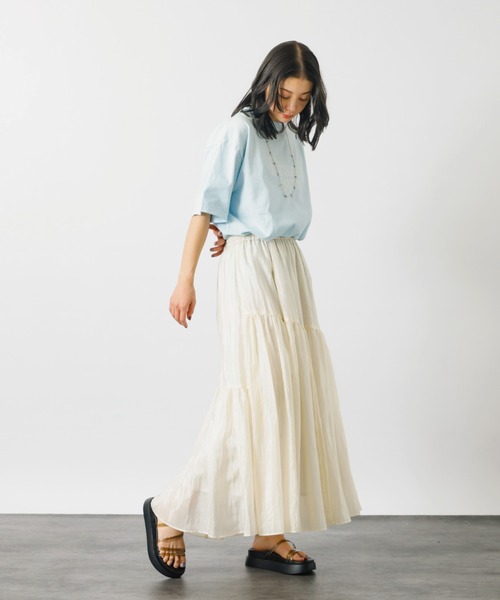 REMI RELIEF(レミレリーフ)の「【REMI RELIEF / レミレリーフ】ロゴTシャツ / SP加工14/天竺T(France1970)【WEB限定】(Tシャツ/カットソー・レディース・エンジ/サックスブルー/ブラック/オフホワイト・フリー)」の13枚目の写真