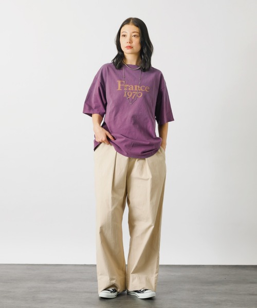 REMI RELIEF(レミレリーフ)の「【REMI RELIEF / レミレリーフ】ロゴTシャツ / SP加工14/天竺T(France1970)【WEB限定】(Tシャツ/カットソー・レディース・エンジ/サックスブルー/ブラック/オフホワイト・フリー)」の10枚目の写真