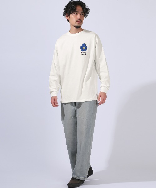 LUXSTYLE(ラグスタイル)の「ワンポイントサガラ刺繍ロンT(Tシャツ/カットソー・メンズ・ホワイト/ホワイト系その他/ブラック系その他/ブラック・M/L)」の8枚目の写真