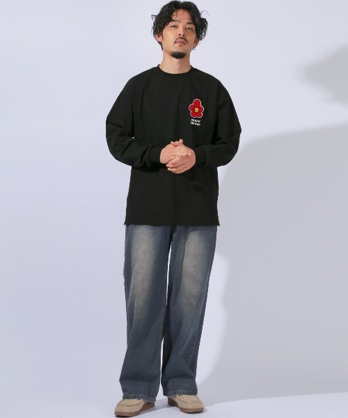 LUXSTYLE(ラグスタイル)の「ワンポイントサガラ刺繍ロンT(Tシャツ/カットソー・メンズ・ホワイト/ホワイト系その他/ブラック系その他/ブラック・M/L)」の10枚目の写真