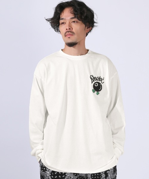 LUXSTYLE(ラグスタイル)の「ワンポイントサガラ刺繍ロンT(Tシャツ/カットソー・メンズ・ホワイト/ホワイト系その他/ブラック系その他/ブラック・M/L)」の11枚目の写真