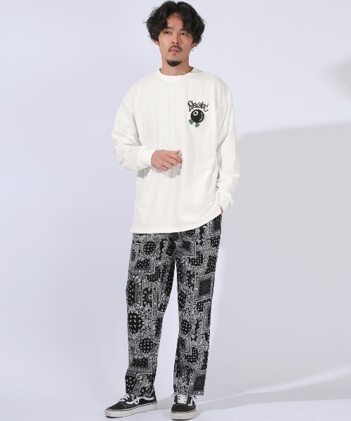 LUXSTYLE(ラグスタイル)の「ワンポイントサガラ刺繍ロンT(Tシャツ/カットソー・メンズ・ホワイト/ホワイト系その他/ブラック系その他/ブラック・M/L)」の12枚目の写真