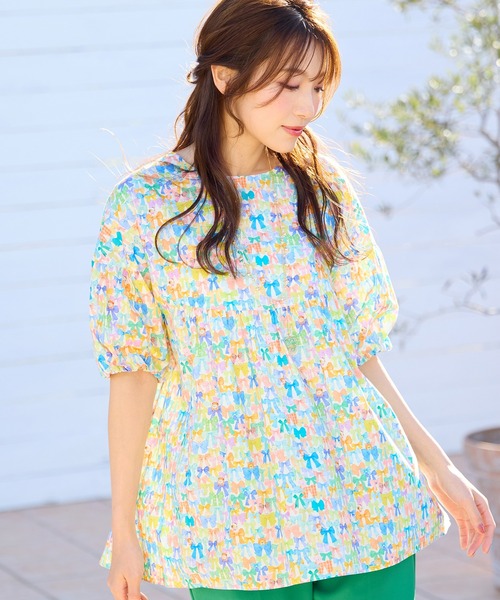 Jolly Poupee(ジョリープッペ)の「【22fabric】リボンコレクター/ブラウス(シャツ/ブラウス・レディース・ネイビー/オフホワイト・38/42/46)」の17枚目の写真
