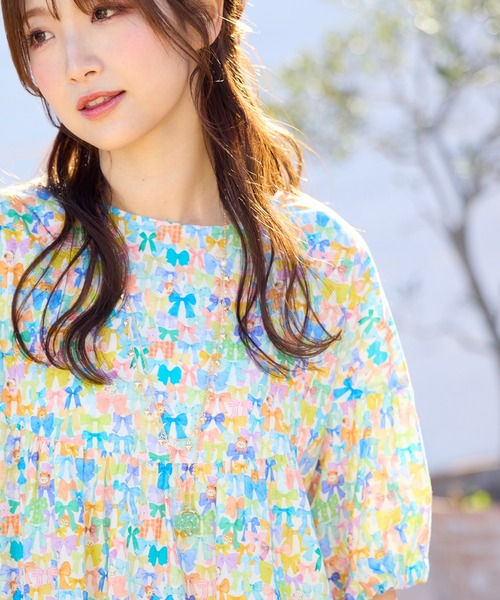 ブラウス シャツ 「22fabric」リボンコレクター/ブラウス レディース 22fabric】リボンコレクター/ブラウス（シャツ/ブラウス