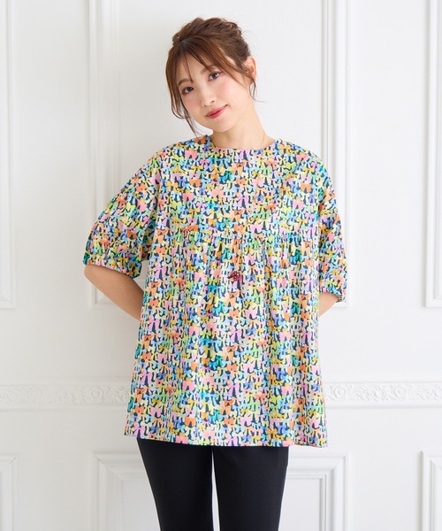 Jolly Poupee(ジョリープッペ)の「【22fabric】リボンコレクター/ブラウス(シャツ/ブラウス・レディース・ネイビー/オフホワイト・38/42/46)」の12枚目の写真