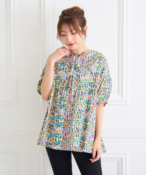 ブラウス シャツ 「22fabric」リボンコレクター/ブラウス レディース 22fabric】リボンコレクター/ブラウス（シャツ/ブラウス