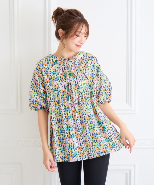 Jolly Poupee(ジョリープッペ)の「【22fabric】リボンコレクター/ブラウス(シャツ/ブラウス・レディース・ネイビー/オフホワイト・38/42/46)」の10枚目の写真