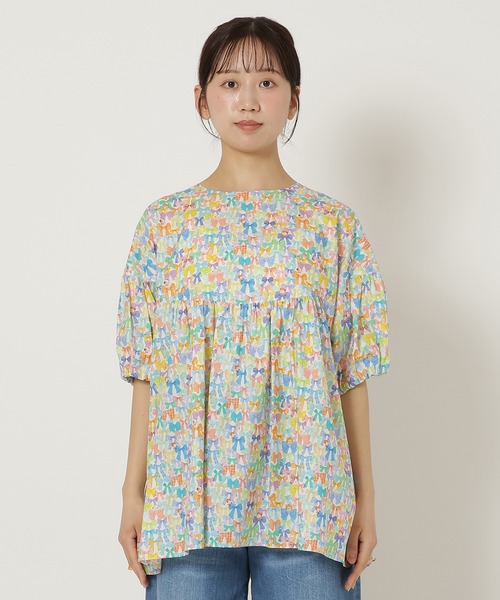Jolly Poupee(ジョリープッペ)の「【22fabric】リボンコレクター/ブラウス(シャツ/ブラウス・レディース・ネイビー/オフホワイト・38/42/46)」の9枚目の写真