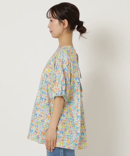 Jolly Poupee(ジョリープッペ)の「【22fabric】リボンコレクター/ブラウス(シャツ/ブラウス・レディース・ネイビー/オフホワイト・38/42/46)」の8枚目の写真