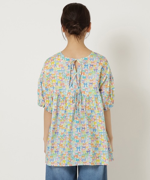Jolly Poupee(ジョリープッペ)の「【22fabric】リボンコレクター/ブラウス(シャツ/ブラウス・レディース・ネイビー/オフホワイト・38/42/46)」の7枚目の写真