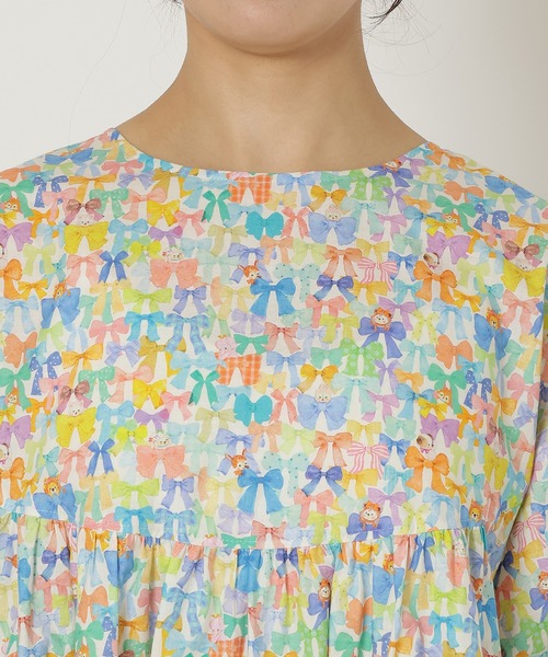 Jolly Poupee(ジョリープッペ)の「【22fabric】リボンコレクター/ブラウス(シャツ/ブラウス・レディース・ネイビー/オフホワイト・38/42/46)」の5枚目の写真