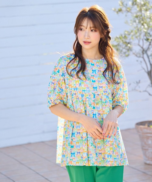 ブラウス シャツ 「22fabric」リボンコレクター/ブラウス レディース 22fabric】リボンコレクター/ブラウス（シャツ/ブラウス