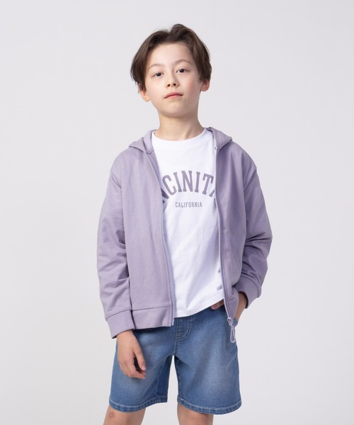 NAVY(ネイビー)の「【ボーイズ ガールズ】NAVY 綿100% ミニ裏毛 フルジップパーカー(パーカー・キッズ・オートミール/ミント/ネイビー/ラベンダー/杢グレー/ブラック・130/140/150/160/120)」の2枚目の写真