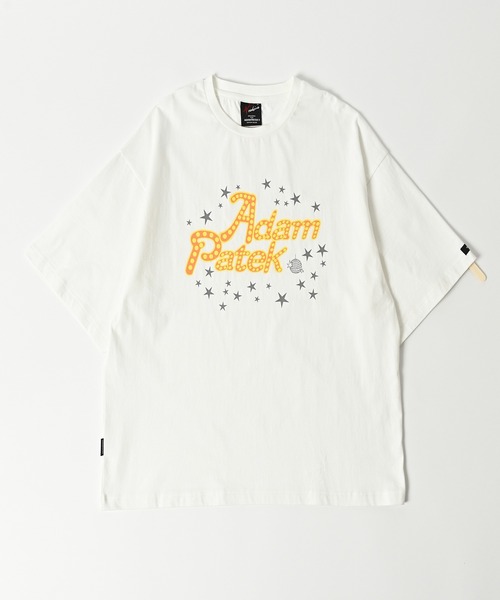 ADAM PATEK(アダムパテック)の「ADAMPATEK/disco logo short sleeve T/ディスコロゴプリントT(AP2514021)(Tシャツ/カットソー・レディース・ブラック/ホワイト/パープル・1/2)」の7枚目の写真