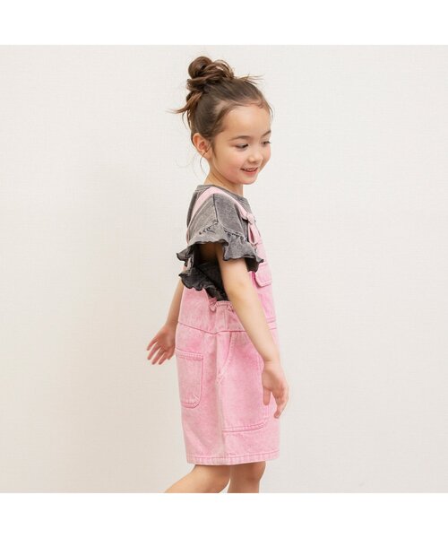 BREEZE（ブリーズ）の「ショートサロペット（サロペット/オーバーオール・キッズ・ピンク/ブルー・80/90/100/110/120/130）」の4枚目の写真