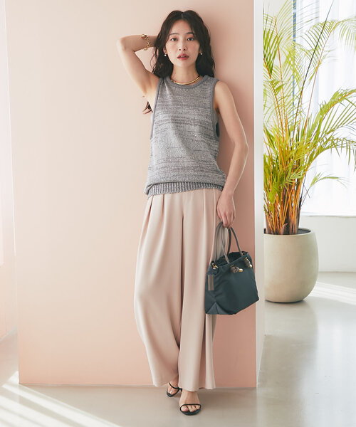 La boutique BonBon（ラブティックボンボン）の「【ヴィオラドーロ】ストラップ付ノットハンドルナイロントート（トートバッグ・レディース・チャコールグレー/グレー系その他・FREE）」の7枚目の写真