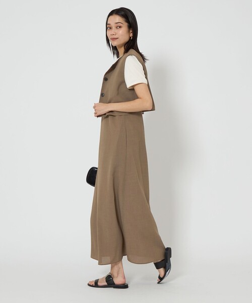 green label relaxing（グリーンレーベルリラクシング）の「［size SHORT/TALLあり］マルチウェイ ワンピース -ウォッシャブル・接触冷感-（ワンピース・レディース・オレンジ系その他/ブラック/ブラウン・FREE/SHORT/TALL）」の9枚目の写真