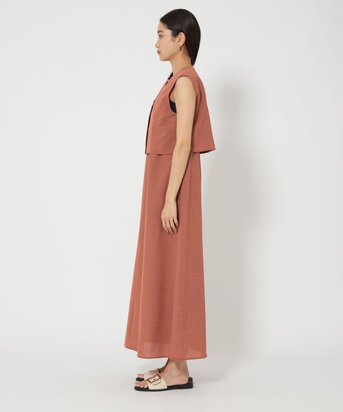 green label relaxing（グリーンレーベルリラクシング）の「［size SHORT/TALLあり］マルチウェイ ワンピース -ウォッシャブル・接触冷感-（ワンピース・レディース・オレンジ系その他/ブラック/ブラウン・FREE/SHORT/TALL）」の13枚目の写真