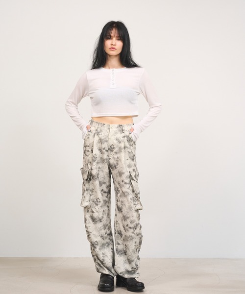 tシャツ 「Nora Lily」「elle」Design Cut L/S Henry Top レディース セール】【Nora Lily】「elle」Design Cut L/S Henry Top（T