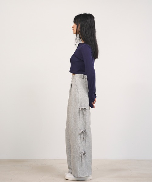 セール】【Nora Lily】「elle」Design Cut L/S Henry Top（T