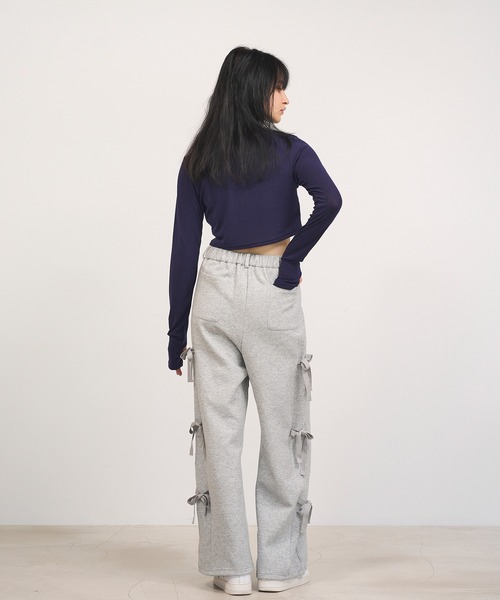 Nora Lily elle(ノラリリーエル)の「【Nora Lily】「elle」Design Cut L/S Henry Top(Tシャツ/カットソー・レディース・チャコールグレー/ホワイト/ネイビー/ブラック・FREE)」の17枚目の写真
