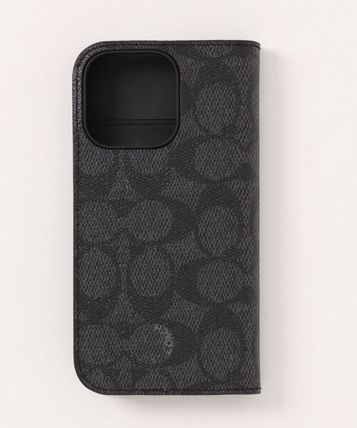 COACH（コーチ）の「IPHONE 16 PRO フォリオ・シグネチャー キャンバス（スマホケース/カバー・メンズ・グレー系その他・ONE）」の3枚目の写真