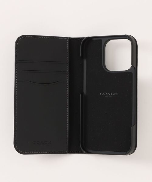 COACH（コーチ）の「IPHONE 16 PRO フォリオ・シグネチャー キャンバス（スマホケース/カバー・メンズ・グレー系その他・ONE）」の2枚目の写真