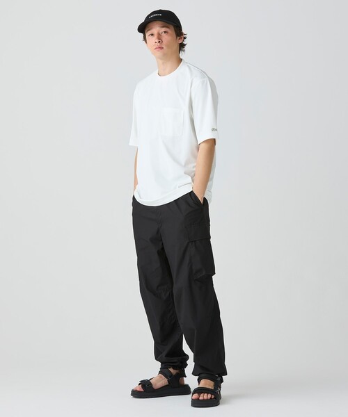 LACOSTE(ラコステ)の「ワンポイントロゴ オーバーサイズ ポケット半袖Tシャツ 透け防止 速乾 ストレッチ(Tシャツ/カットソー・メンズ・ブラック/グレイッシュブルー/ホワイト・3/5/4/6)」の7枚目の写真