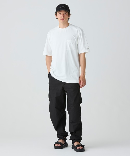 セール】ワンポイントロゴ オーバーサイズ ポケット半袖Tシャツ 透け