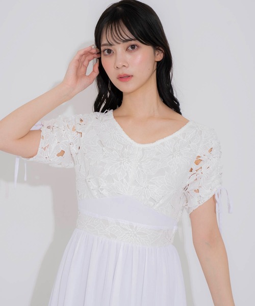 セール】【WEB限定】レースシアーロングワンピース（ワンピース