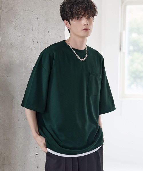 ETELIO(エテリオ)の「【25SS】【2点セット】接触冷感/抗菌防臭 グラフィックプリント 梨地ビッグTシャツ&ロングタンクトップアンサンブルセット(Tシャツ/カットソー・メンズ・ブラック/ブルーグリーン/ワイン/チャコール/ネイビー/ホワイト/グリーン/パープル/ホワイト系/ブラック系/ワイン系/ネイビー系・S/M/L/XL/XS)」の6枚目の写真