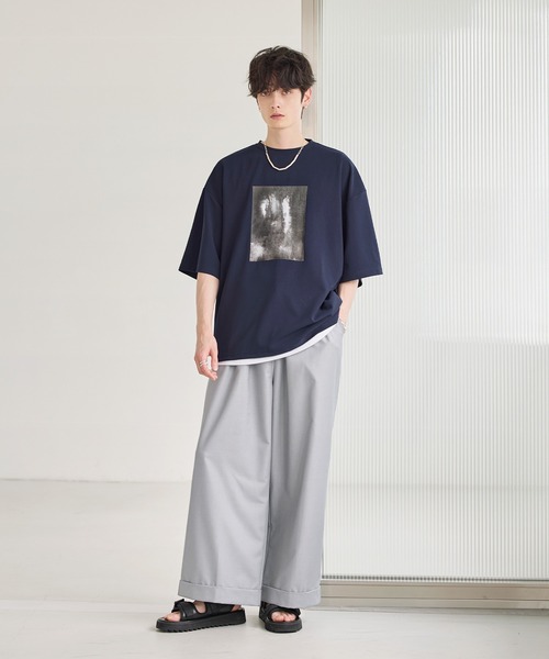 25SS】【2点セット】接触冷感/抗菌防臭 グラフィックプリント 梨地